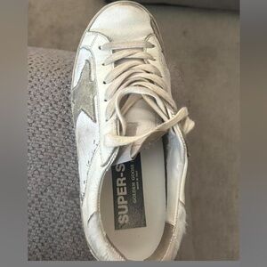 Golden Goose Women's Cream and Silver Sneakers